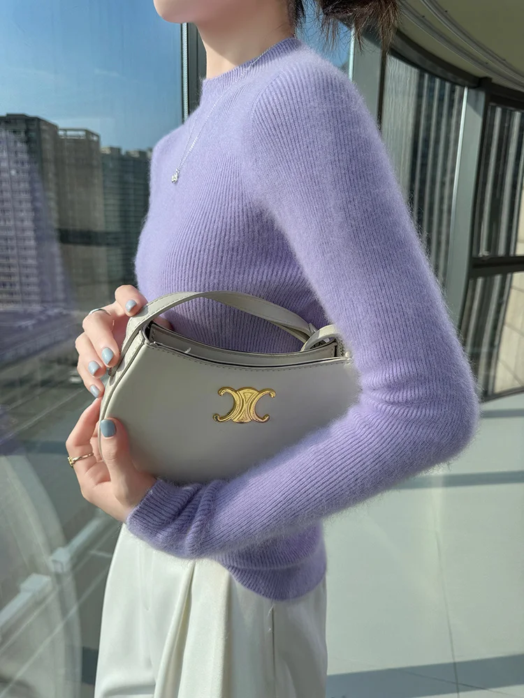 TLOML Women 100% Mink Cashmere Sweater Mock Neck Pullover Autumn Winter Slim Basic Cashmere Knitwear Soft Warm High Strecth Tops
TLOML Women 100% Mink Cashmere Sweater Mock Neck Pullover Autumn Winter Slim Basic Cashmere Knitwear Soft Warm High Strecth Tops