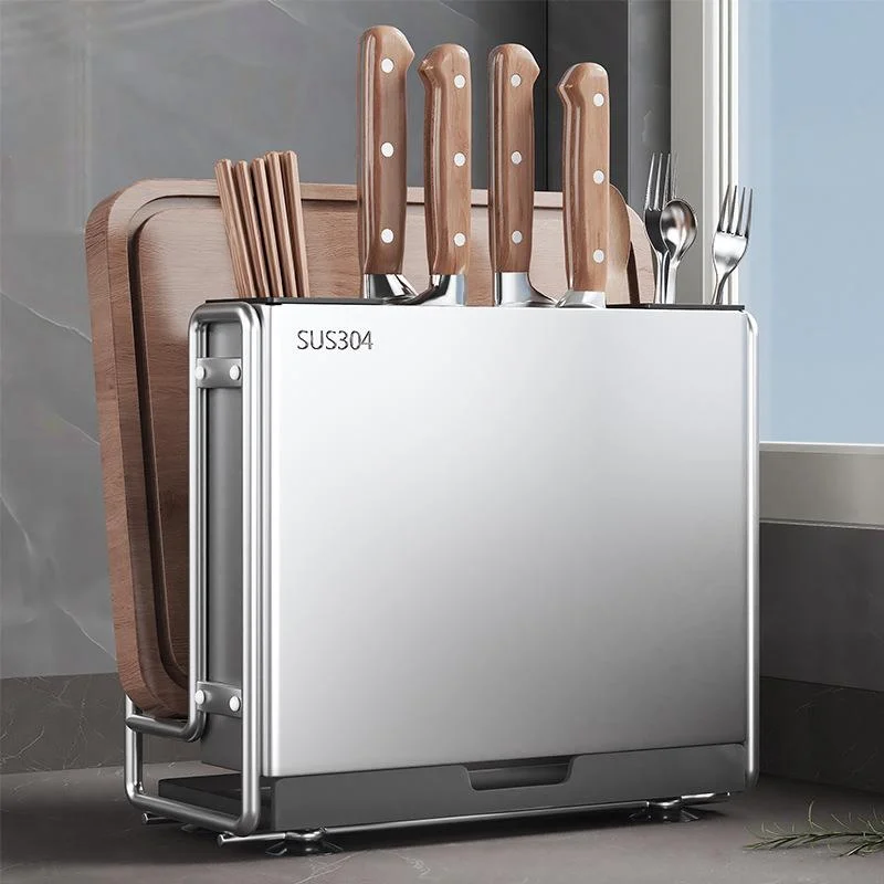 Multifunctional 304 Stainless Steel Kitchen Knife Holder Storage Rack Integrated Cutting Board Cage Chopsticks Cage Organizer
Multifunctional 304 Stainless Steel Kitchen Knife Holder Storage Rack Integrated Cutting Board Cage Chopsticks Cage Organizer