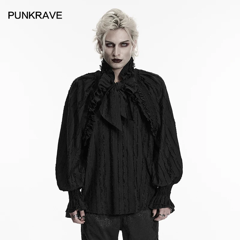 PUNK RAVE Men's Gothic Pullover Destructive Texture Stand Up Collar Shirt Ace Edge Goth Beauty Bubble Sleeves Top Mens Shirts
PUNK RAVE Men's Gothic Pullover Destructive Texture Stand Up Collar Shirt Ace Edge Goth Beauty Bubble Sleeves Top Mens Shirts