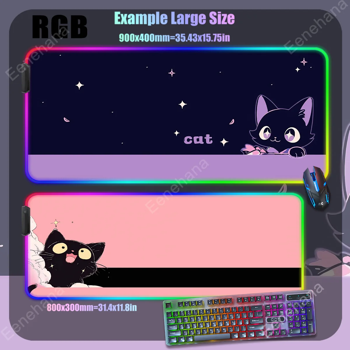 Милый разноцветный коврик для мыши с подсветкой в виде черной кошки Rgb для девочек, милый розовый коврик для мыши, аксессуары для компьютерных игр, коврик для мыши
Милый разноцветный коврик для мыши с подсветкой в виде черной кошки Rgb для девочек, милый розовый коврик для мыши, аксессуары для компьютерных игр, коврик для мыши