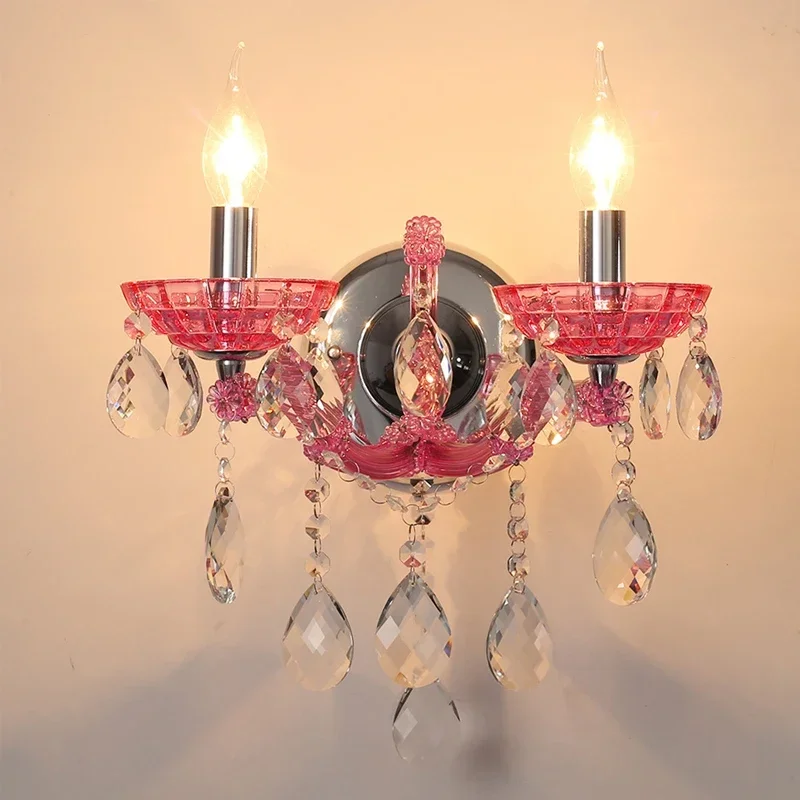 ELZRA European Style Crystal Wall Lamp Pink Girls' Room Candle Lamp Luxurious Living Room Restaurant Bedroom Villa
ELZRA European Style Crystal Wall Lamp Pink Girls' Room Candle Lamp Luxurious Living Room Restaurant Bedroom Villa