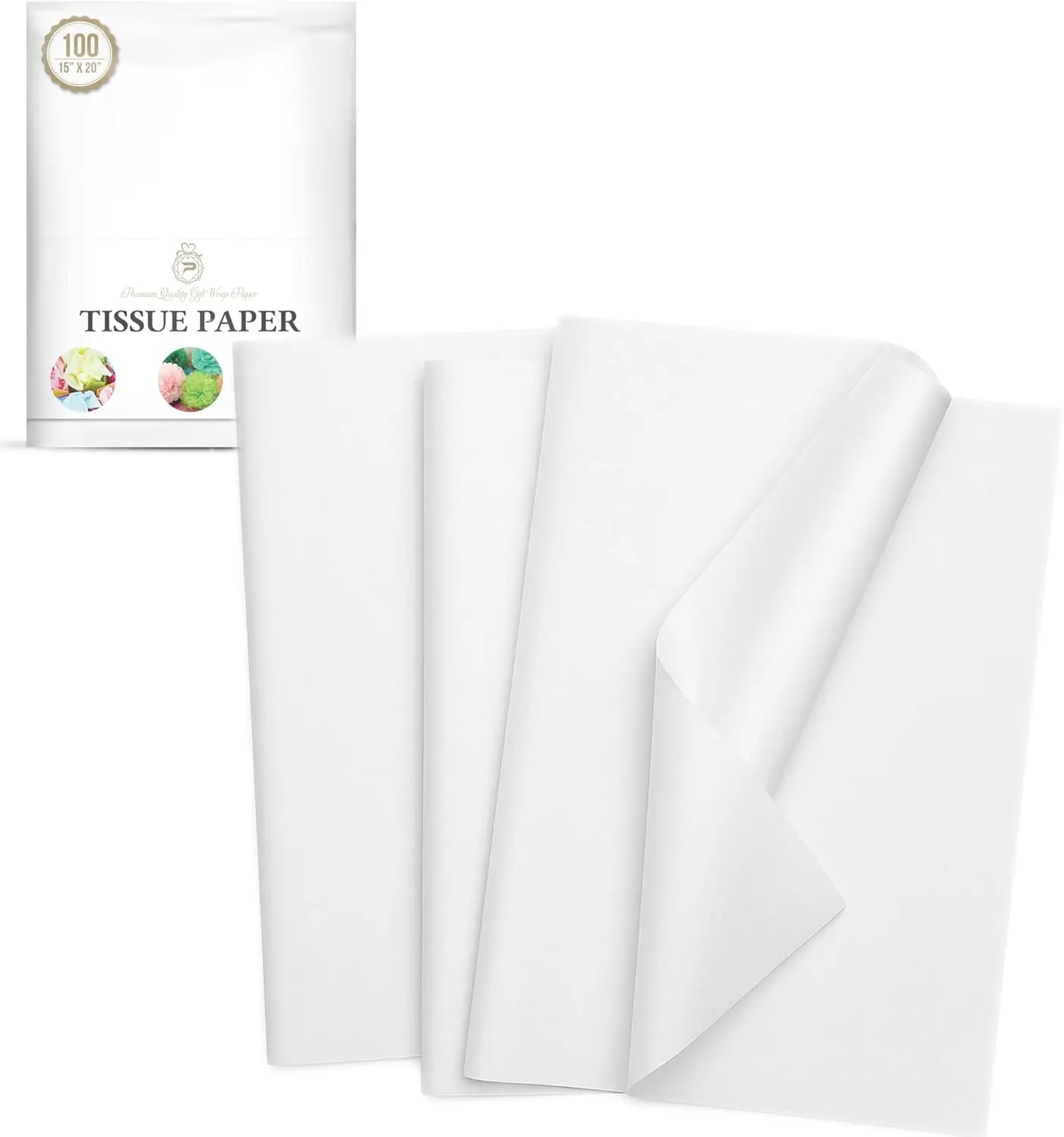 100 Sheets White Tissue Paper 15x20 Inch - Bulk Gift Wrapping for Weddings, Birthdays, DIY Crafts, Eco-Friendly Packaging
100 Sheets White Tissue Paper 15x20 Inch - Bulk Gift Wrapping for Weddings, Birthdays, DIY Crafts, Eco-Friendly Packaging