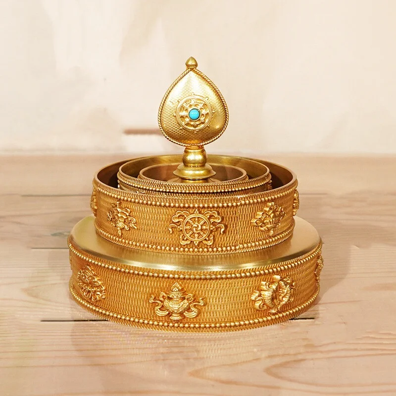 6.2" Tibetan Buddhism Altar Mandala Manza Set Tray Gilded Buddhist Offering
6.2" Tibetan Buddhism Altar Mandala Manza Set Tray Gilded Buddhist Offering