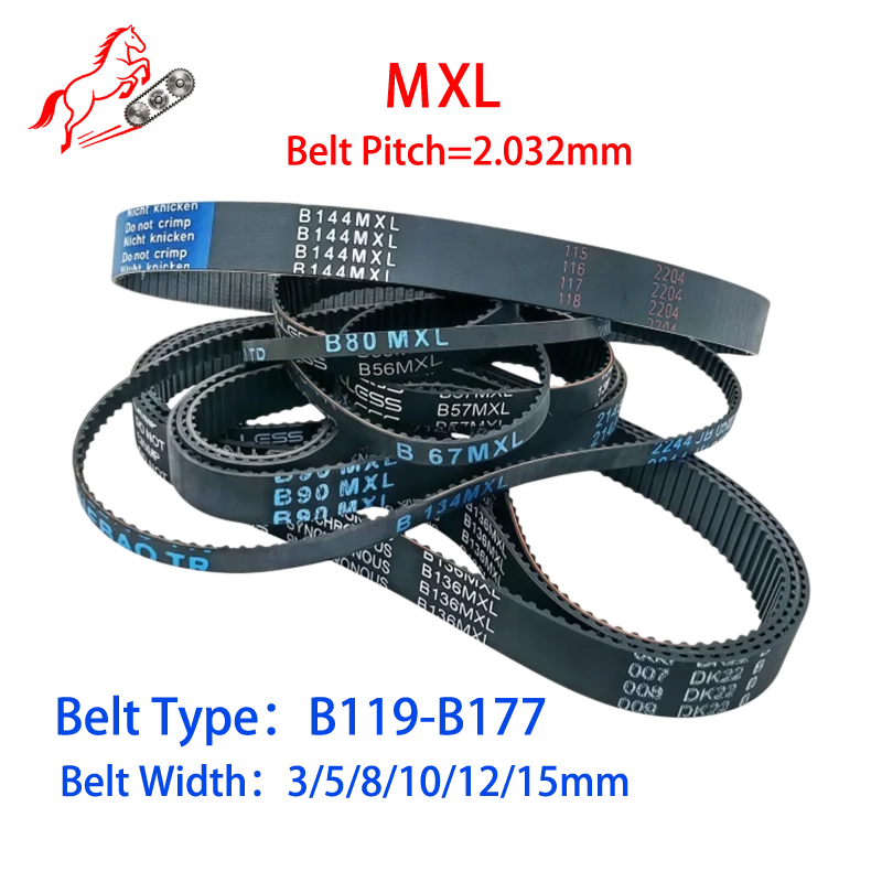 B119MXL To B177MXL MXL Timing Belt Tooth Pitch 2.032mm MXL Rubber Belt Width 3/5/8/10/12/15mm MXL Belt For CNC Synchronous Belt
B119MXL To B177MXL MXL Timing Belt Tooth Pitch 2.032mm MXL Rubber Belt Width 3/5/8/10/12/15mm MXL Belt For CNC Synchronous Belt