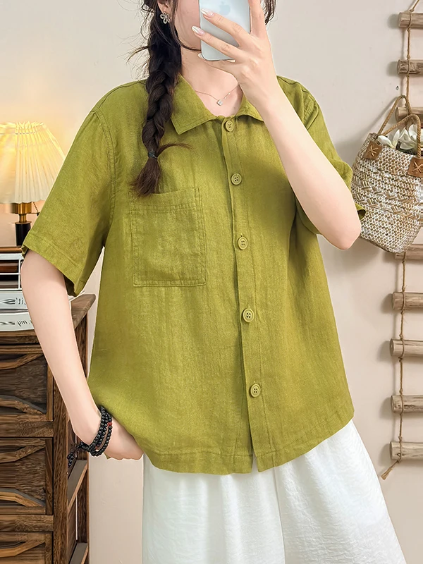 Retro Cotton Linen Women's Shirt Summer 2026 Color Short Sleeve Age-Defying Artistic Casual Loose Versatile Top
Retro Cotton Linen Women's Shirt Summer 2026 Color Short Sleeve Age-Defying Artistic Casual Loose Versatile Top
