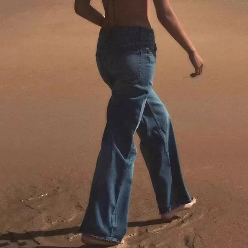 Faionable Women's Jeans Straight Leg Long Pants Summer 2024 High Waist Loose Fit Versatile Casual Pure Color Denim Trousers
Faionable Women's Jeans Straight Leg Long Pants Summer 2024 High Waist Loose Fit Versatile Casual Pure Color Denim Trousers