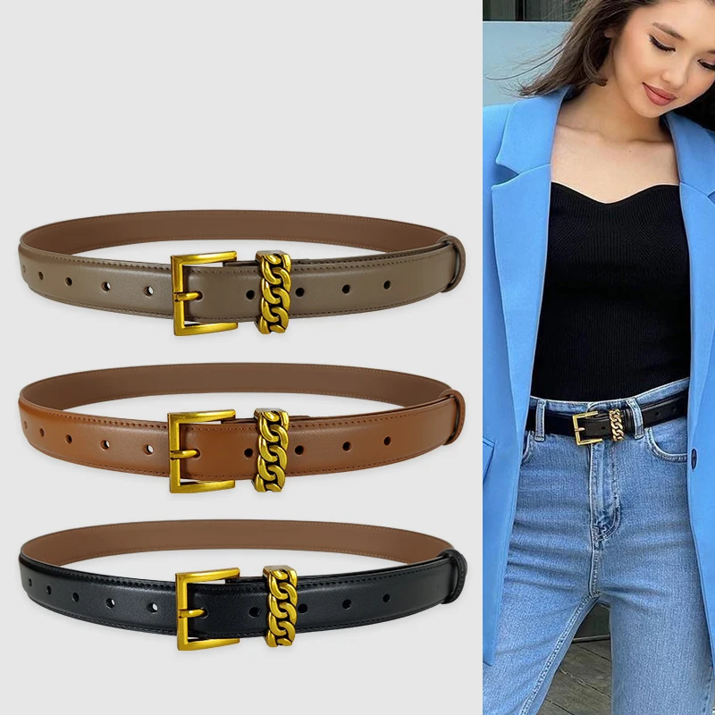Designer Belts For Women High Quality Luxury Genuine Leather Female Waist Jeans Belt Ladies Vintage Gold Buckle Dress Waistband
Designer Belts For Women High Quality Luxury Genuine Leather Female Waist Jeans Belt Ladies Vintage Gold Buckle Dress Waistband