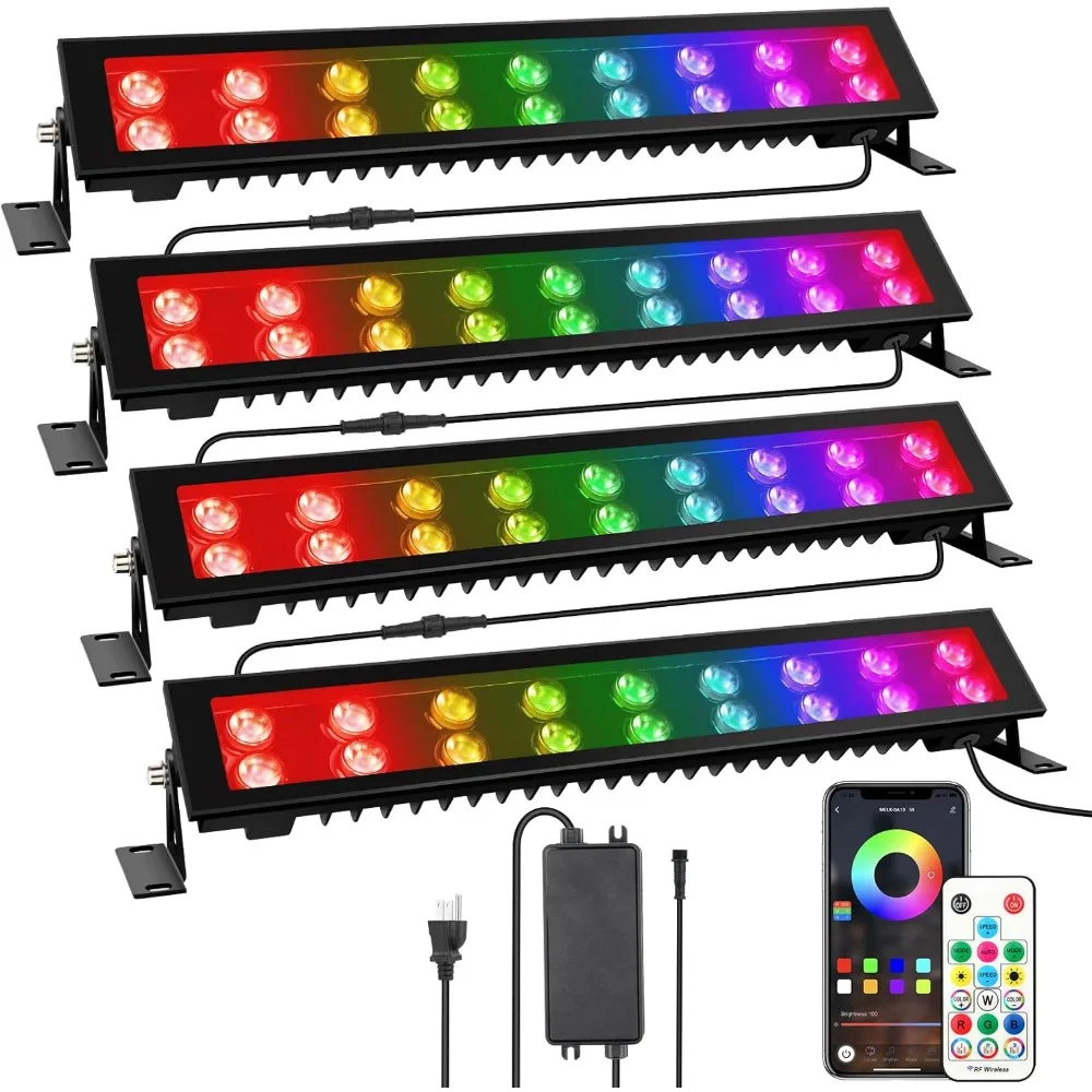 LED Stage Lights Bar 4Pack -72W Waterproof Dimmable Wall Wash Light Bar Smart APP&Remote Control with Music Sync Memory Function
LED Stage Lights Bar 4Pack -72W Waterproof Dimmable Wall Wash Light Bar Smart APP&Remote Control with Music Sync Memory Function