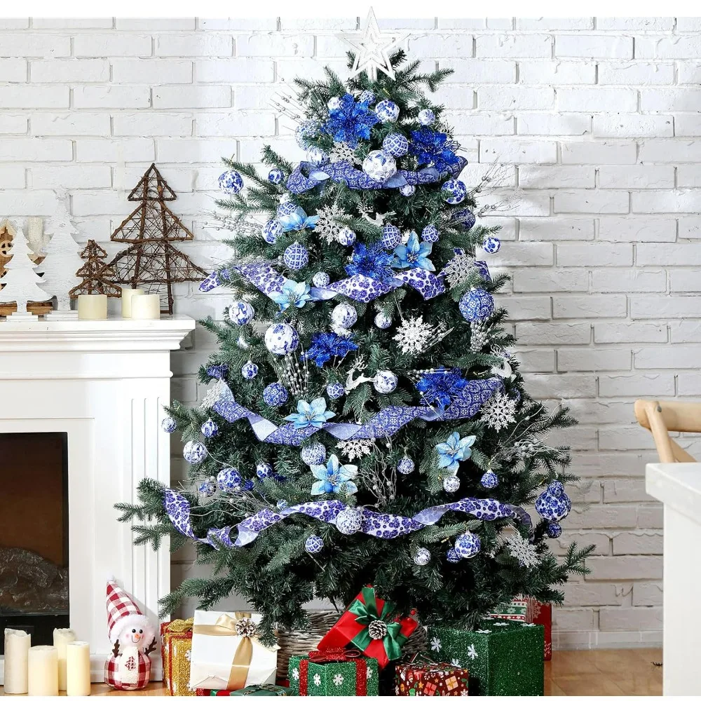 106 Pcs Christmas Tree Decorations Set, Assorted Chinoiserie Ball Ornaments for Xmas Party Holiday Wedding Home Decor
106 Pcs Christmas Tree Decorations Set, Assorted Chinoiserie Ball Ornaments for Xmas Party Holiday Wedding Home Decor