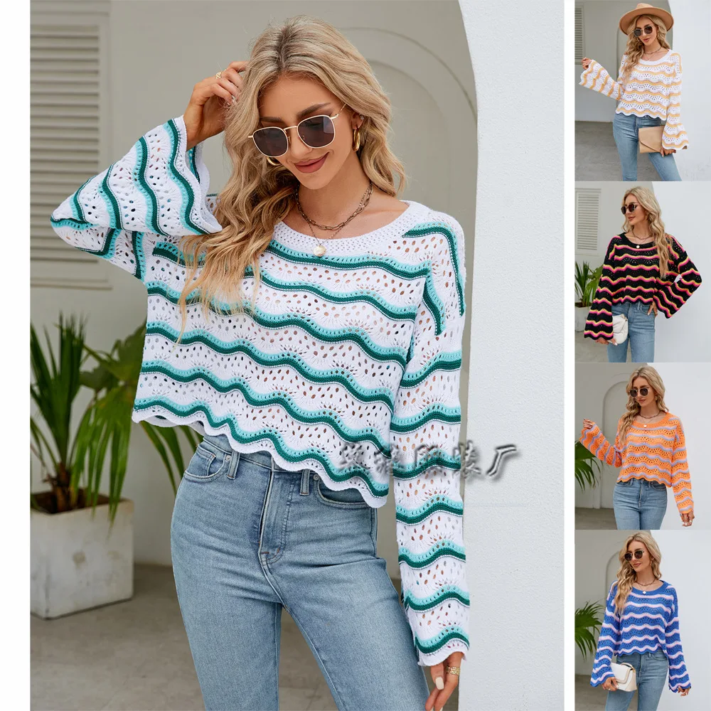 Hollow Out Patchwork O-neck Sweaters Long Sleeve Pullovers Casual Fashion Loose Sweet Young Style Office Lady Women's Clothing
Hollow Out Patchwork O-neck Sweaters Long Sleeve Pullovers Casual Fashion Loose Sweet Young Style Office Lady Women's Clothing
