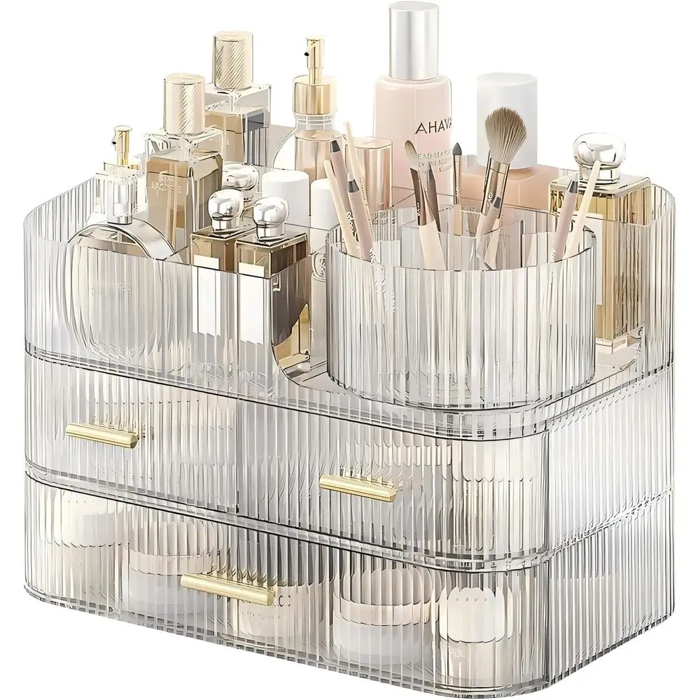 Makeup Organizer with Drawers and Rotating Makeup Brush Holder,Large Capacity Stackable Cosmetic Organizer Countertop,Bathroom O
Makeup Organizer with Drawers and Rotating Makeup Brush Holder,Large Capacity Stackable Cosmetic Organizer Countertop,Bathroom O