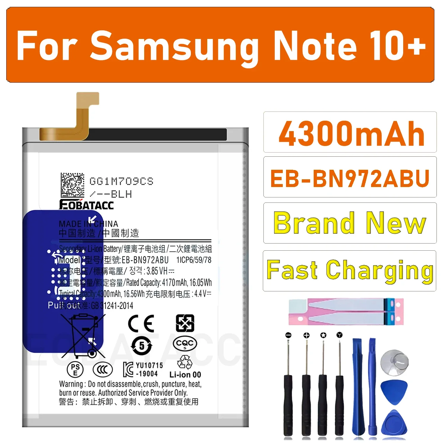 Brand New EB-BN972ABU 4300mAh Battery For Samsung Galaxy Note 10+ Note 10 Plus SM-N975F SM-N975DS phone Batteries+Tools
Brand New EB-BN972ABU 4300mAh Battery For Samsung Galaxy Note 10+ Note 10 Plus SM-N975F SM-N975DS phone Batteries+Tools