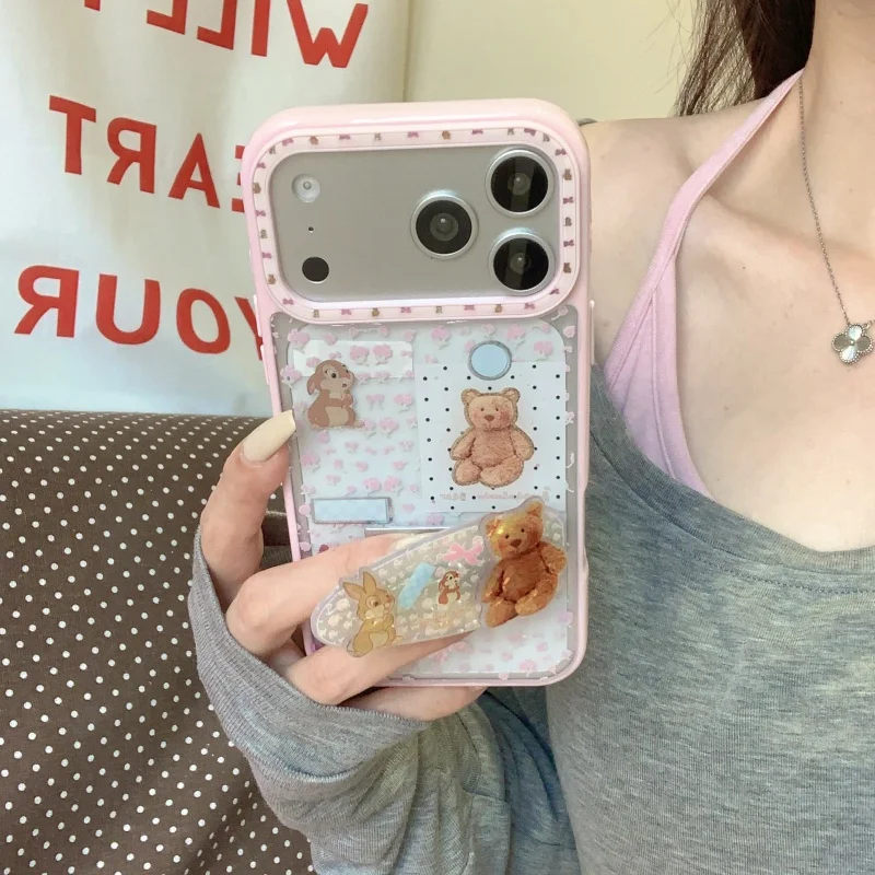 Korean Pink Flower Cute Bear Rabbit Phone Case For iPhone 17 Pro 16 15 Pro Max Back Cover with Stand Protective Cases Cartoon Fu
Korean Pink Flower Cute Bear Rabbit Phone Case For iPhone 17 Pro 16 15 Pro Max Back Cover with Stand Protective Cases Cartoon Fu