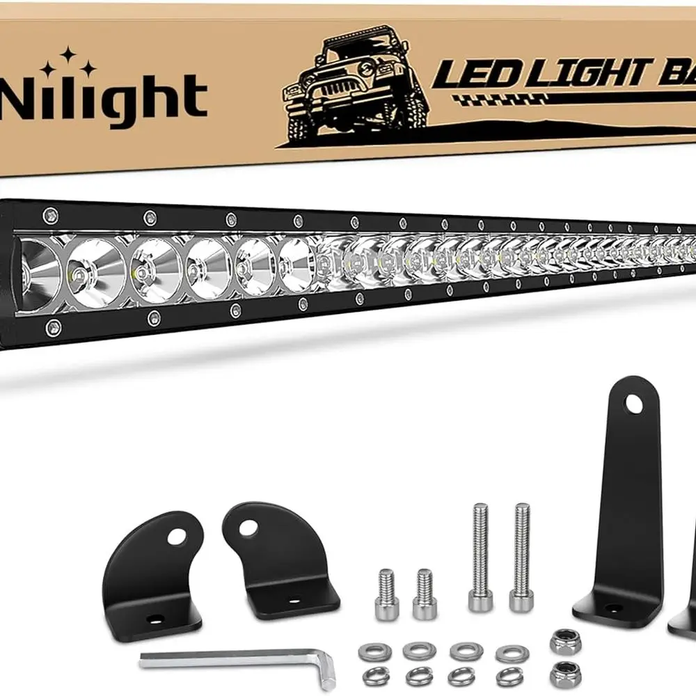 250W 51-Inch Slim LED Combo Bar with Spot & Flood Lights for Off-Road Vehicles, White Mounting Brackets
250W 51-Inch Slim LED Combo Bar with Spot & Flood Lights for Off-Road Vehicles, White Mounting Brackets