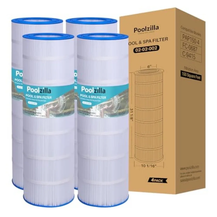 Комплект из 4 сменных картриджей Poolzilla для CC150, CCRP150, PAP150, Unicel C-9415, R173216, 59054300, Filbur FC-0687
Комплект из 4 сменных картриджей Poolzilla для CC150, CCRP150, PAP150, Unicel C-9415, R173216, 59054300, Filbur FC-0687