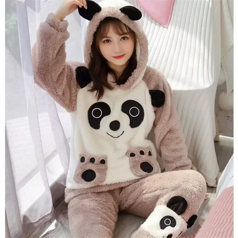 2026 New Coral Fleece Warm Women Pajamas Thickening Hooded Long Sleeve Women 2 Piece Outfit Set Cute Printing Women Home Clothes
2026 New Coral Fleece Warm Women Pajamas Thickening Hooded Long Sleeve Women 2 Piece Outfit Set Cute Printing Women Home Clothes