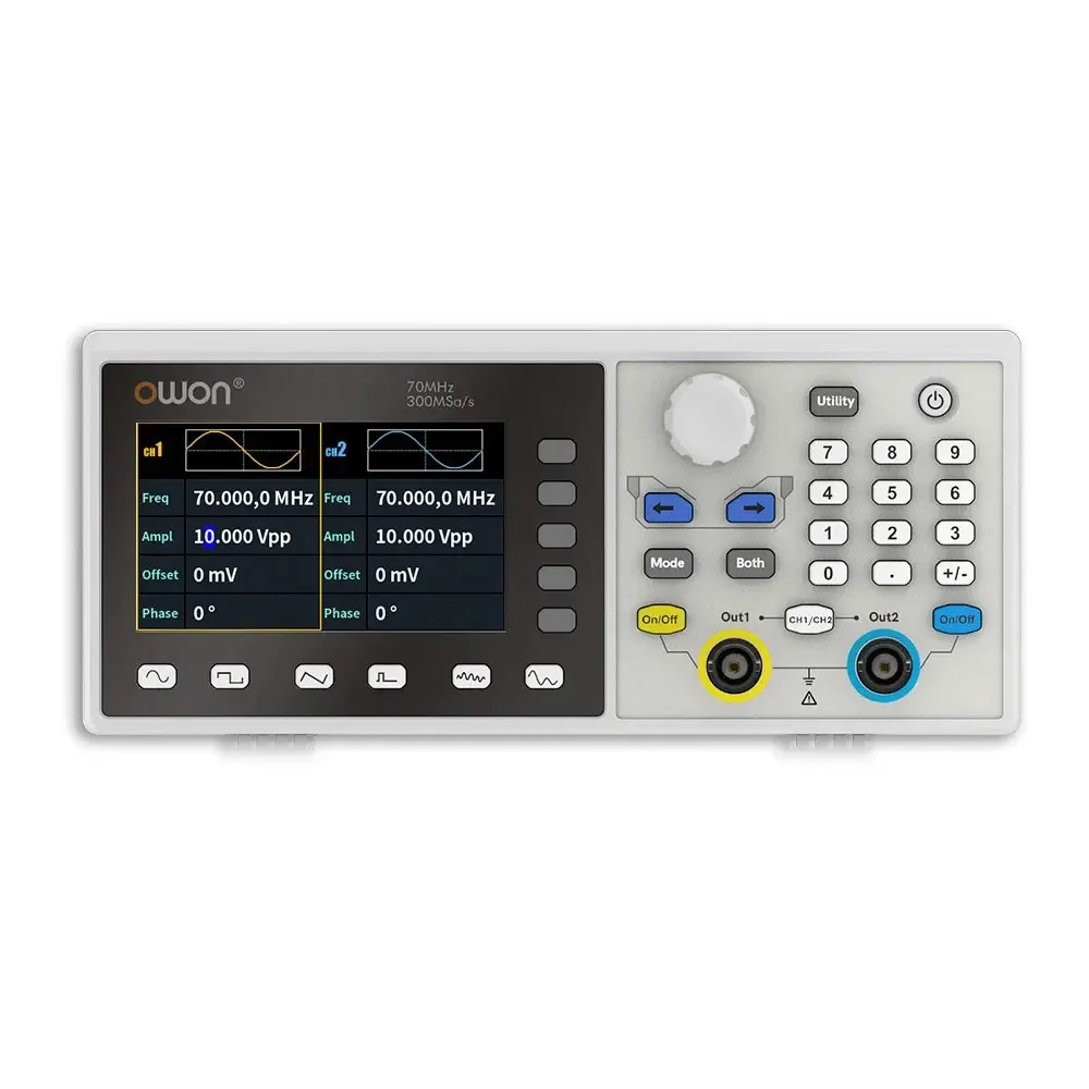 2026 OWON DGE2070 70MHz Waveform Generator 300MSa/s 2-Channel Function Generator with 3.6 Inch LCD Support PC Remote Control
2026 OWON DGE2070 70MHz Waveform Generator 300MSa/s 2-Channel Function Generator with 3.6 Inch LCD Support PC Remote Control