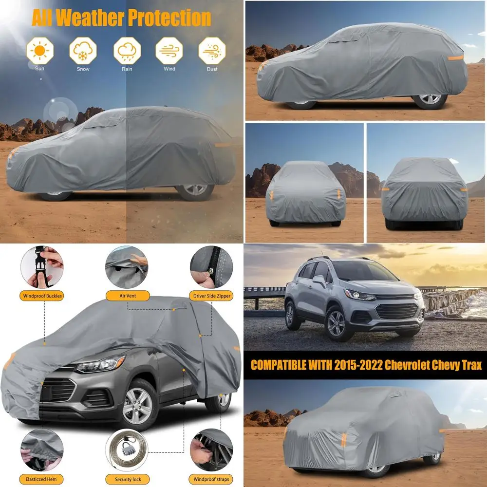 All-Weather 10-Layer Car Cover with Inner Cotton, Windproof Bands, and Zipper Door for 2015-2022 Trax LS/LT Models
All-Weather 10-Layer Car Cover with Inner Cotton, Windproof Bands, and Zipper Door for 2015-2022 Trax LS/LT Models