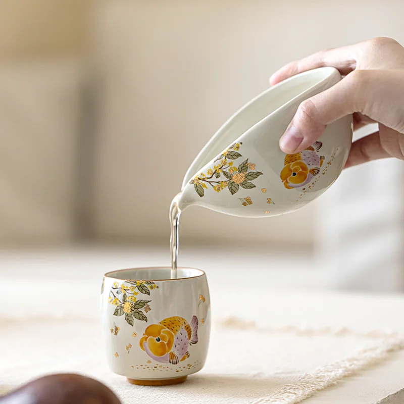 Chinese Style Grass and Wood Gray Freshwater Grouper Pitcher Gong Dao Bei Household Ceramic Tea Serving Pot Cup Utensils
Chinese Style Grass and Wood Gray Freshwater Grouper Pitcher Gong Dao Bei Household Ceramic Tea Serving Pot Cup Utensils