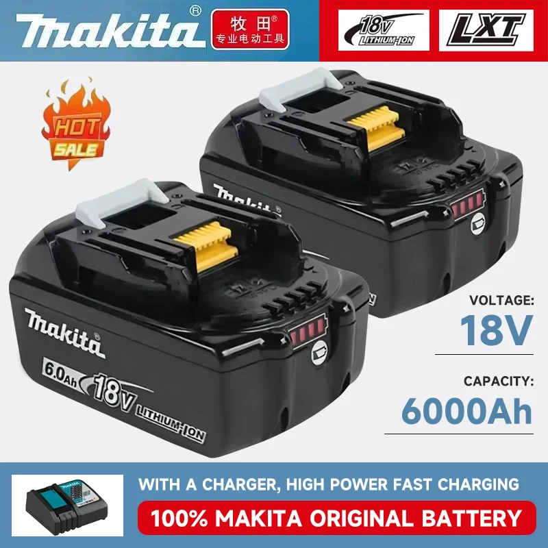 Оригинальная батарея Makita 18 В, литиевая аккумуляторная батарея, светодиодный индикатор высокой емкости 6 Ач, для аккумулятора инструмента BL1860 BL1850 BL1830
Оригинальная батарея Makita 18 В, литиевая аккумуляторная батарея, светодиодный индикатор высокой емкости 6 Ач, для аккумулятора инструмента BL1860 BL1850 BL1830