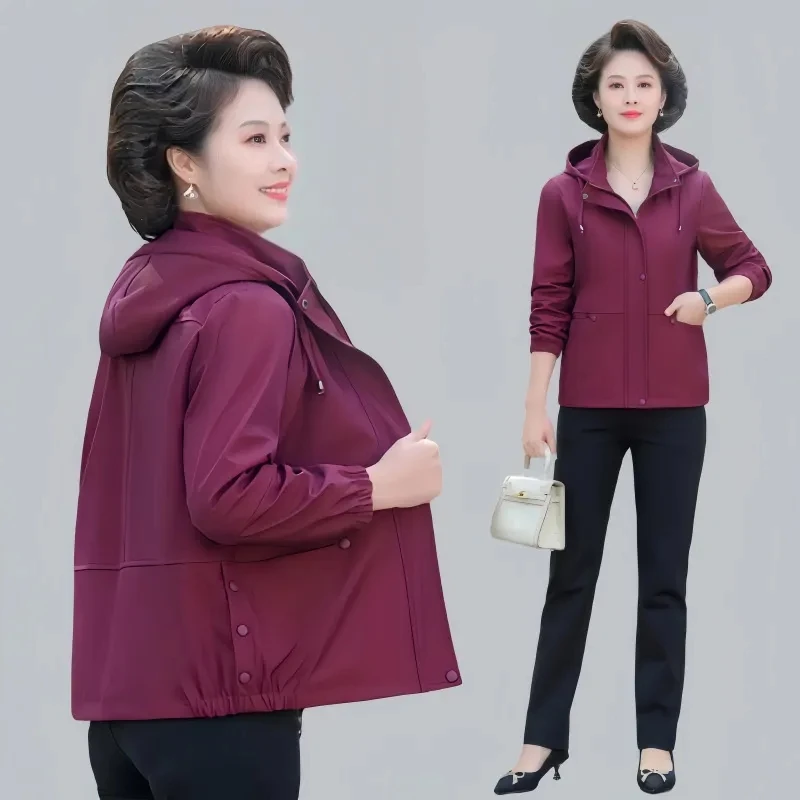 Detachable Hat Women's Windbreaker Coat 2025 Spring Autumn Female Jacket Fashion New Middle-aged Old Windbreaker Thin Outerwear
Detachable Hat Women's Windbreaker Coat 2025 Spring Autumn Female Jacket Fashion New Middle-aged Old Windbreaker Thin Outerwear