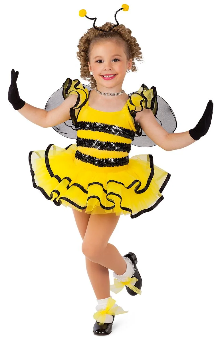 Cute yellow and black bee stripe kids character dance costume bee dance costume
Cute yellow and black bee stripe kids character dance costume bee dance costume