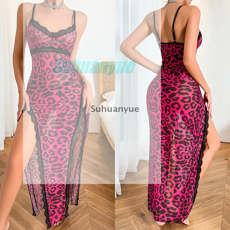 Модная новая эротическая длинная юбка с леопардовым принтом, сетчатая пижама с разрезом на подтяжках
Модная новая эротическая длинная юбка с леопардовым принтом, сетчатая пижама с разрезом на подтяжках