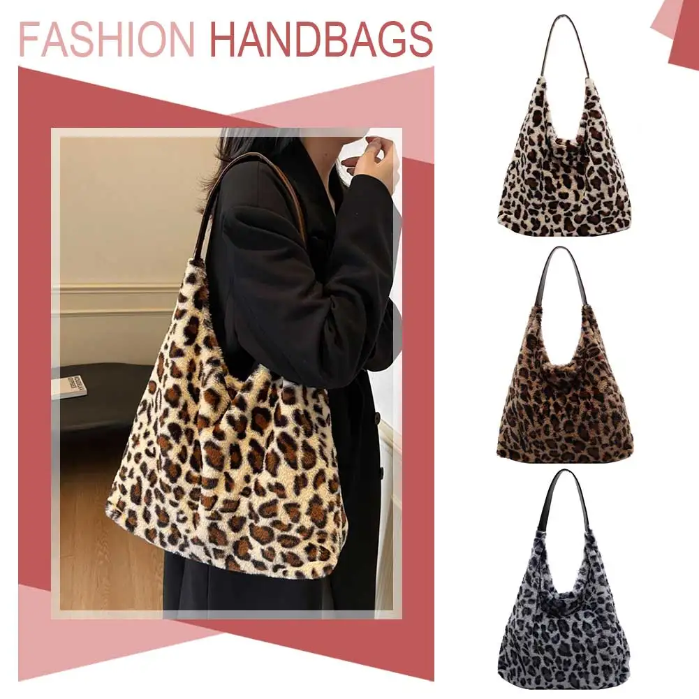 Women Plush Leopard Shoulder Bag Fashion Shoulder Purse Large Capacity Chic Hobo Bag Stylish Top Handle Bag Outdoor Travel Bag
Women Plush Leopard Shoulder Bag Fashion Shoulder Purse Large Capacity Chic Hobo Bag Stylish Top Handle Bag Outdoor Travel Bag