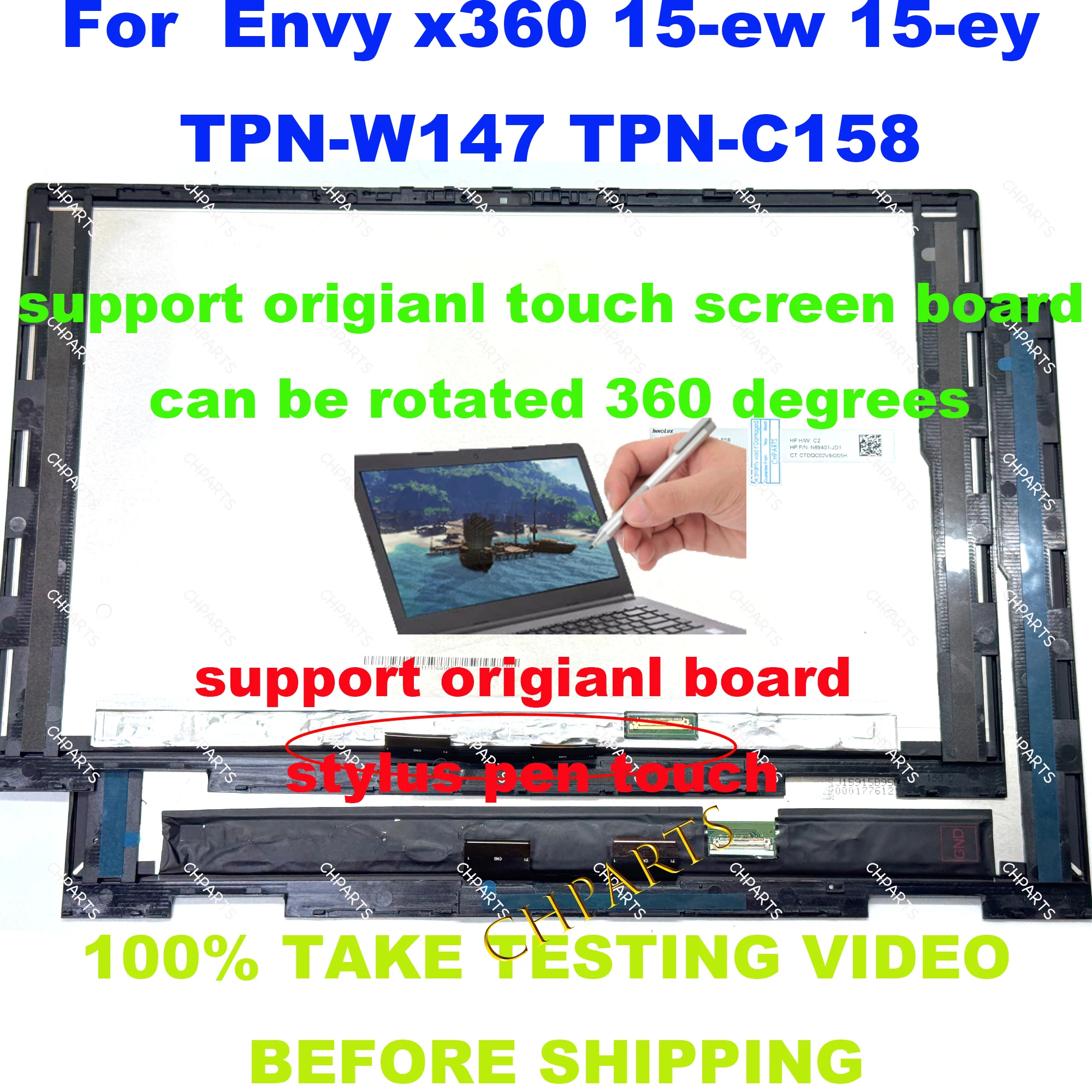 Для HP Envy x360 15-ew 15-ey TPN-W147 2-в-1 15,6-дюймовый ЖК-дисплей с цифровым преобразователем сенсорного экрана в сборе N10354-001 Дисплей FHD
Для HP Envy x360 15-ew 15-ey TPN-W147 2-в-1 15,6-дюймовый ЖК-дисплей с цифровым преобразователем сенсорного экрана в сборе N10354-001 Дисплей FHD