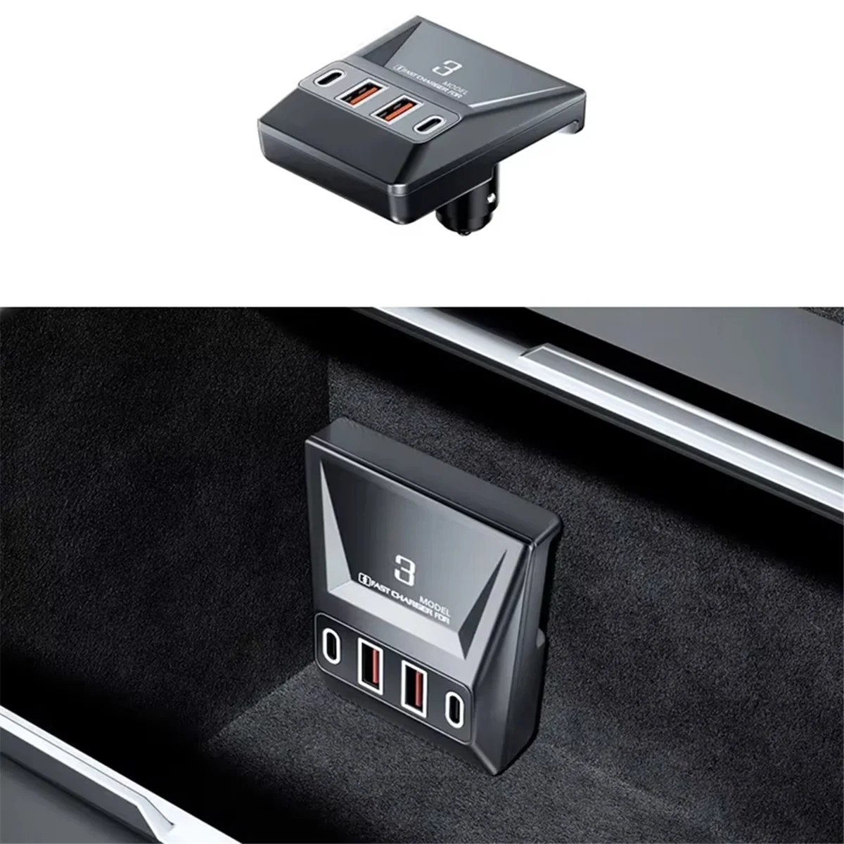 TR-gExpansion Dock for Tesla Model 3 Highland 90W Fast Charging Central Bottom Hide Cigarette Lighter Charger
TR-gExpansion Dock for Tesla Model 3 Highland 90W Fast Charging Central Bottom Hide Cigarette Lighter Charger