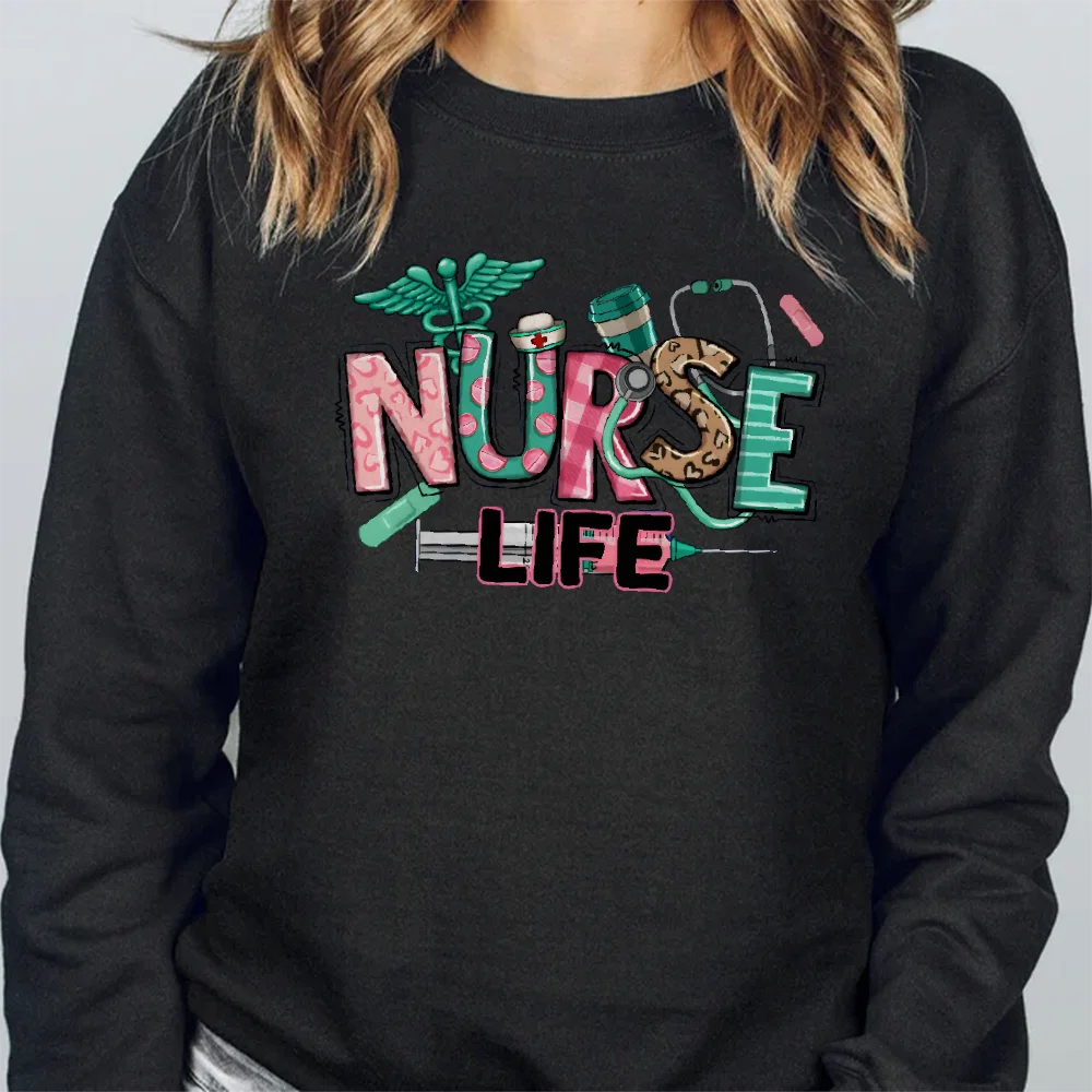 Sweatshirt Long Sleeves Stylish Pullover Y2K Graphic Hoodies Crew Neck Unisex Casual Daily Wear Cartoon Nurse Life Letters
Sweatshirt Long Sleeves Stylish Pullover Y2K Graphic Hoodies Crew Neck Unisex Casual Daily Wear Cartoon Nurse Life Letters