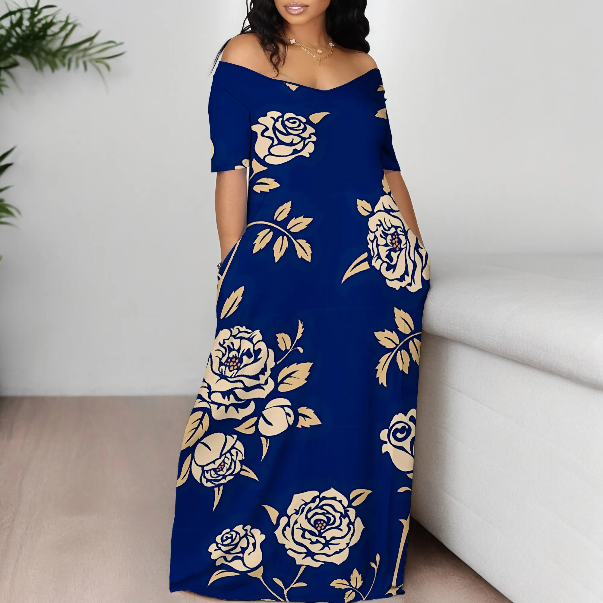 Nupusa Rose Print Dress for Women Standard Size Summer Casual Off - Shoulder Half Sleeve Maxi Dress
Nupusa Rose Print Dress for Women Standard Size Summer Casual Off - Shoulder Half Sleeve Maxi Dress