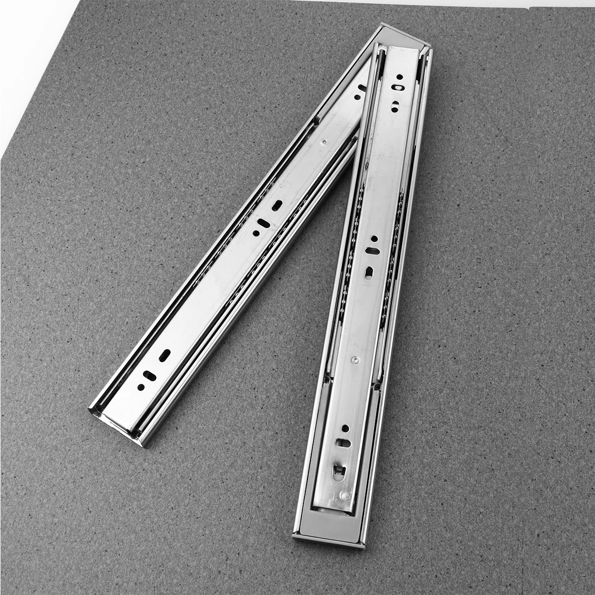 2Pcs Double Spring Drawer Slider 16 Inches Steel Ball Bearing Telescopic Mute Slide Track for Filing Cabinet Desk 
2Pcs Double Spring Drawer Slider 16 Inches Steel Ball Bearing Telescopic Mute Slide Track for Filing Cabinet Desk