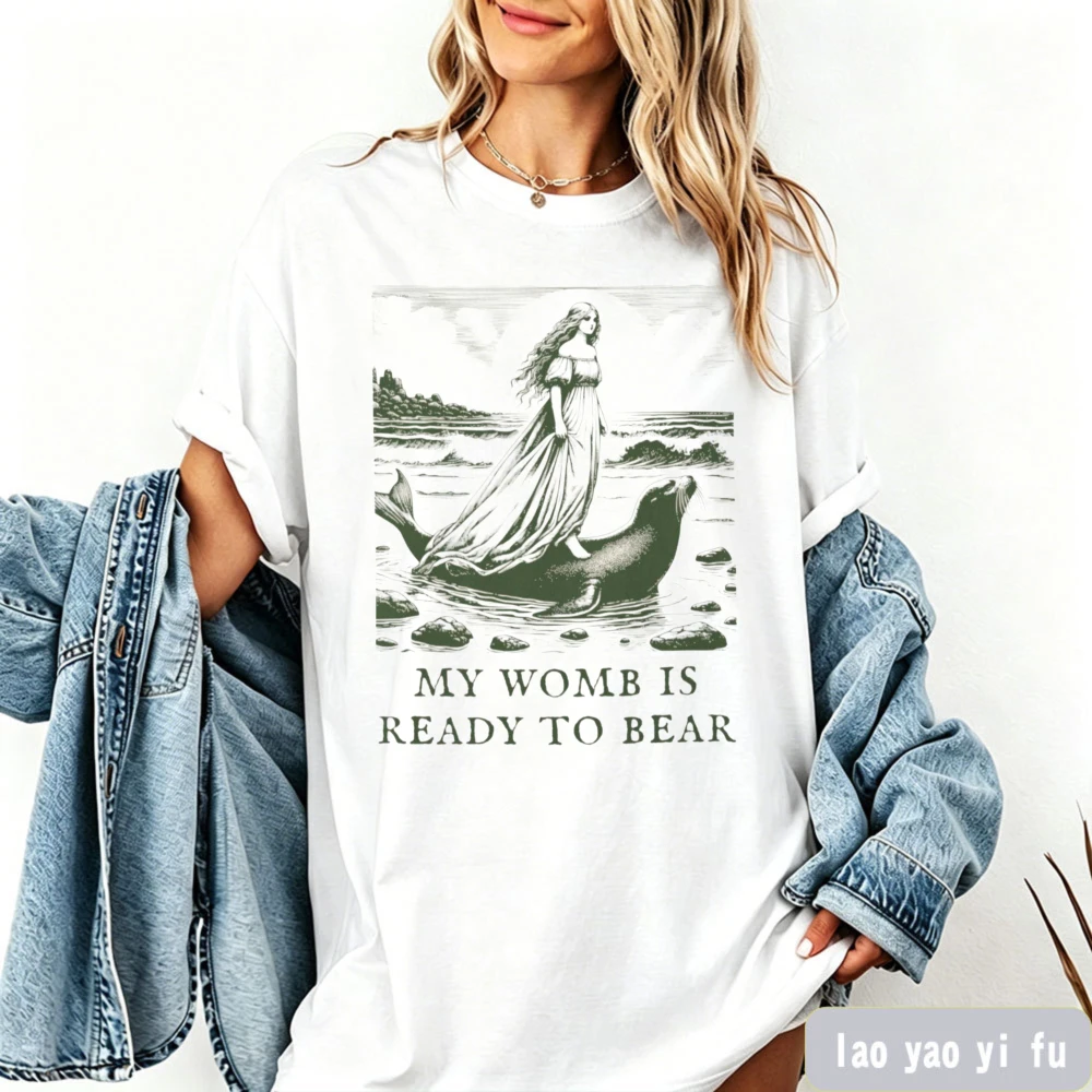 My Womb Is Ready To Bear T-shirt Vintage-style Pregnant Woman Illustration Gift for Expectant Mothers Retro Fashion Graphics Top
My Womb Is Ready To Bear T-shirt Vintage-style Pregnant Woman Illustration Gift for Expectant Mothers Retro Fashion Graphics Top