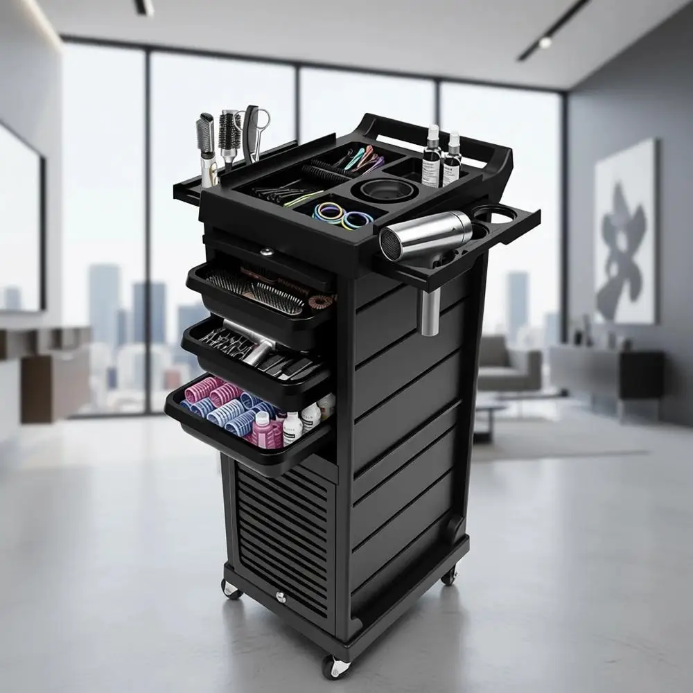 7-Layer Rolling Beauty Cart with Lock - Multi-Functional Trolley for Salon and Hairdressing Services
7-Layer Rolling Beauty Cart with Lock - Multi-Functional Trolley for Salon and Hairdressing Services