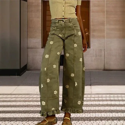 Vintage Floral Print Wide Leg Patchwork Loose Y2K Retro Jeans Women's Denim Pants Casual All-Season Unisex Deep Blue Jeans
Vintage Floral Print Wide Leg Patchwork Loose Y2K Retro Jeans Women's Denim Pants Casual All-Season Unisex Deep Blue Jeans