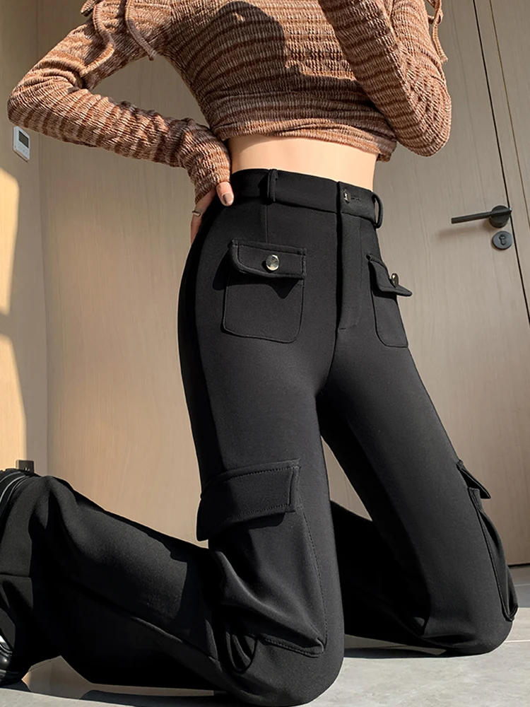 spring autumn Chic Women Trousers Korean Fashion Casual Office Lady Black Flare Pants Female High Waist Long Pants
spring autumn Chic Women Trousers Korean Fashion Casual Office Lady Black Flare Pants Female High Waist Long Pants