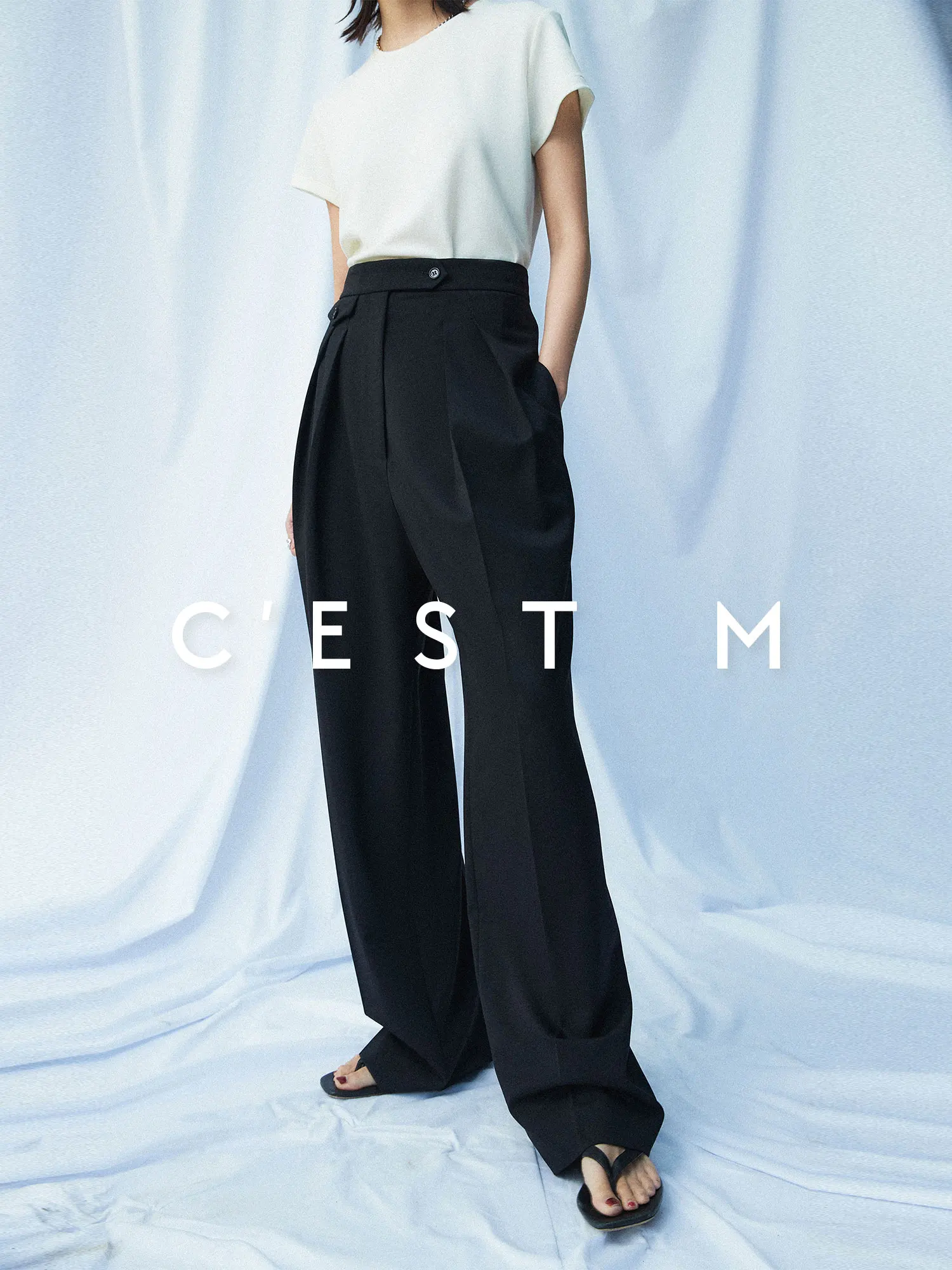 Classic Double Pleat Women's Slim Fit Woolen Trousers High Waist Casual Pants Sli Ele Faion by CEST M
Classic Double Pleat Women's Slim Fit Woolen Trousers High Waist Casual Pants Sli Ele Faion by CEST M