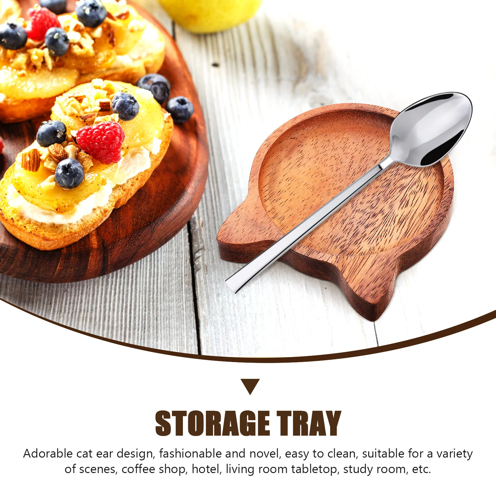 Wooden Spoon Solid Wood Serving Tray for Food Fruit Snacks Bread Tabletop Decor Serving Plate 
Wooden Spoon Solid Wood Serving Tray for Food Fruit Snacks Bread Tabletop Decor Serving Plate