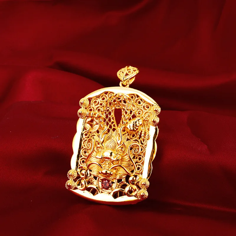 New AU999 gold zodiac dragon necklace pendant men and women personality trend 24K pure gold Chinese style pendant jewelry
New AU999 gold zodiac dragon necklace pendant men and women personality trend 24K pure gold Chinese style pendant jewelry