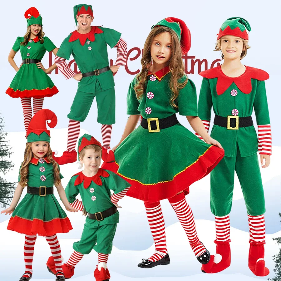 Cute Christmas Elf Cosplay Clothing Girls Boys Santa Party Green Fairy Pixie Suit for Kid and Adult Xmas Family Matching Apparel
Cute Christmas Elf Cosplay Clothing Girls Boys Santa Party Green Fairy Pixie Suit for Kid and Adult Xmas Family Matching Apparel