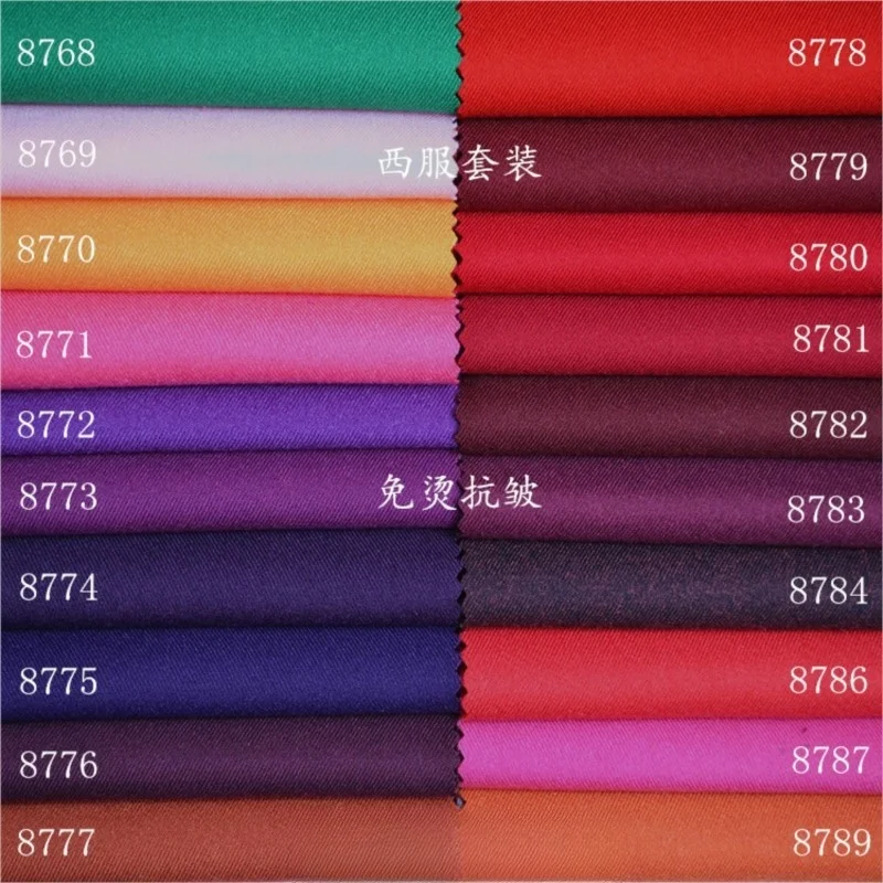 The fabric of suit is green pink orange red and purple It made anti-wrinkle for suits trousers skirts professional attire
The fabric of suit is green pink orange red and purple It made anti-wrinkle for suits trousers skirts professional attire