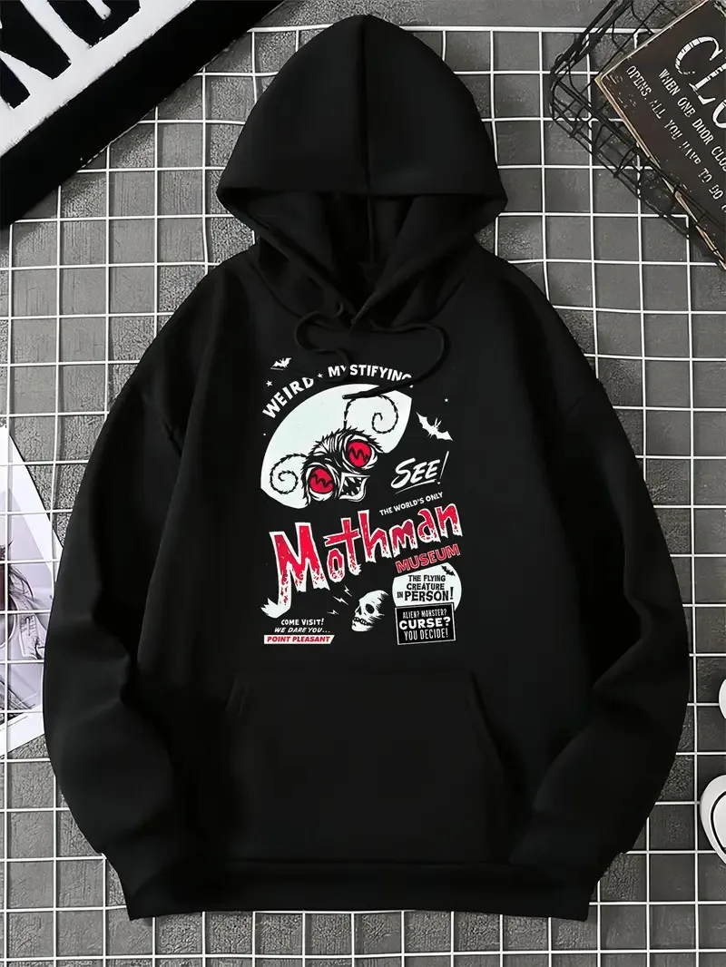 Mothman Museum Poster Graphic Print Autumn and Winter Cotton Hoodie Outdoor Street Sports Training Brand Trendy Clothing
Mothman Museum Poster Graphic Print Autumn and Winter Cotton Hoodie Outdoor Street Sports Training Brand Trendy Clothing