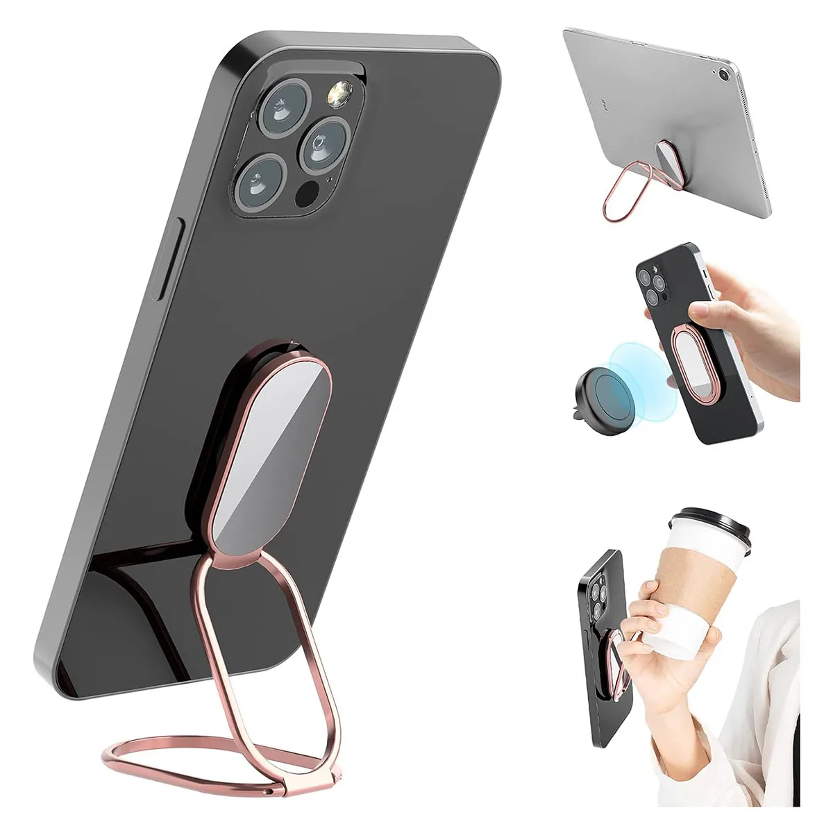 360° Rotating Metal Phone Ring Holder with Sticky Base Foldable Kickstand for Most Smartphones
360° Rotating Metal Phone Ring Holder with Sticky Base Foldable Kickstand for Most Smartphones