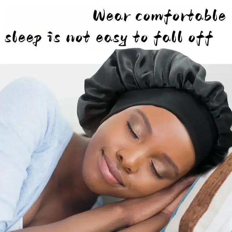 Women's Wide Brim Nightcap Silk Bonnet Hair Wrap Sleeping Sleep With Elastic Soft Band Sleep With Elastic Soft Band
Women's Wide Brim Nightcap Silk Bonnet Hair Wrap Sleeping Sleep With Elastic Soft Band Sleep With Elastic Soft Band