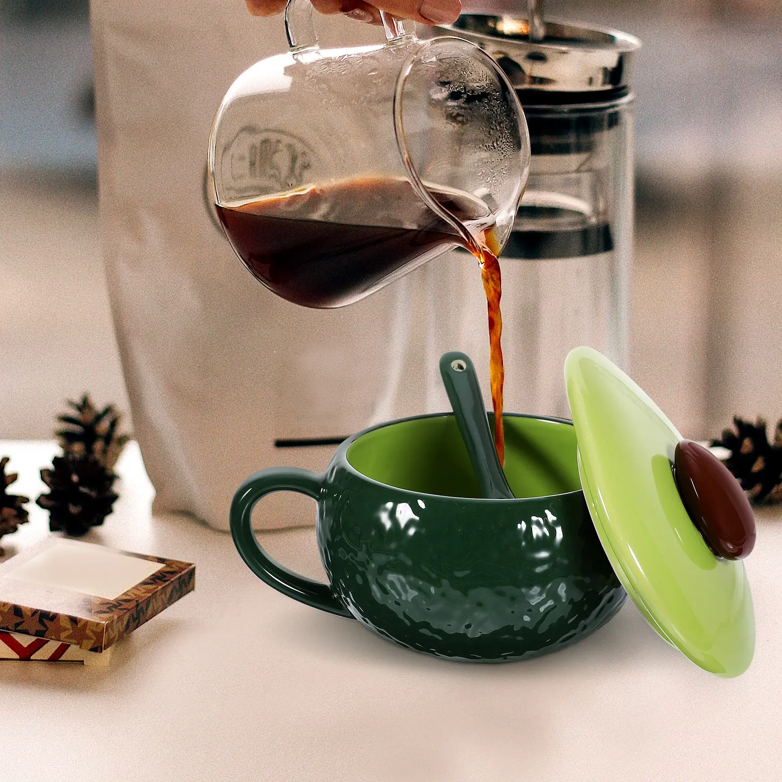 1Set Avocado Mug Cute Cartoon Ceramic Coffee Cup Heat Resistant Breakfast Desktop Drinkware for Home Office Cafe Gift
1Set Avocado Mug Cute Cartoon Ceramic Coffee Cup Heat Resistant Breakfast Desktop Drinkware for Home Office Cafe Gift