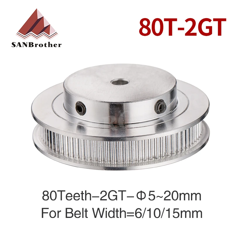 3D Printer 80 Teeth 2M 2GT synchronous Pulley Bore 5/6/6.35/ 8/10/12mm for width 6mm 2MGT Timing Belt GT2 pulley Belt 80Teeth
3D Printer 80 Teeth 2M 2GT synchronous Pulley Bore 5/6/6.35/ 8/10/12mm for width 6mm 2MGT Timing Belt GT2 pulley Belt 80Teeth