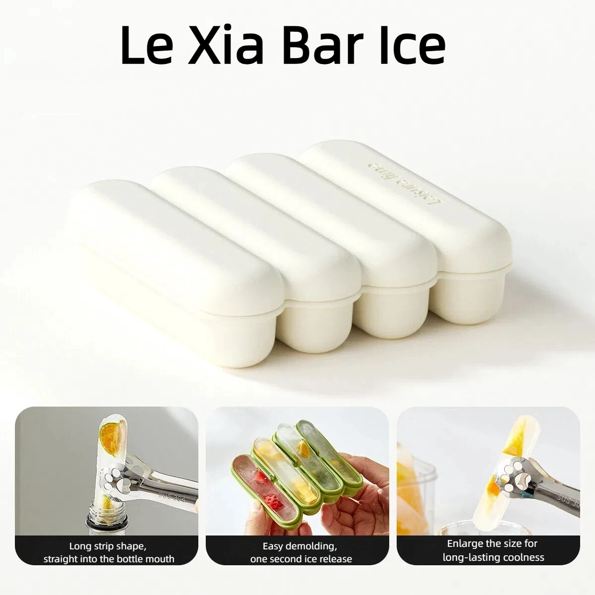 Brand new 4-grid silicone ice tray with lid, reusable strip-shaped ice mold, leak proof and easy to break ice stick mold
Brand new 4-grid silicone ice tray with lid, reusable strip-shaped ice mold, leak proof and easy to break ice stick mold