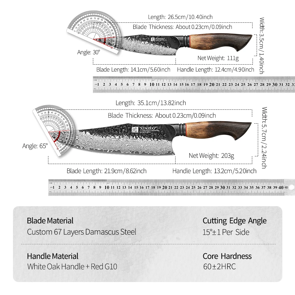 XINZUO 2PCS Kitchen Knife Set Custom 67 Layers Damascus Steel Utility+Chef Knife High Hardness Kitchen Knife Household Knives
XINZUO 2PCS Kitchen Knife Set Custom 67 Layers Damascus Steel Utility+Chef Knife High Hardness Kitchen Knife Household Knives