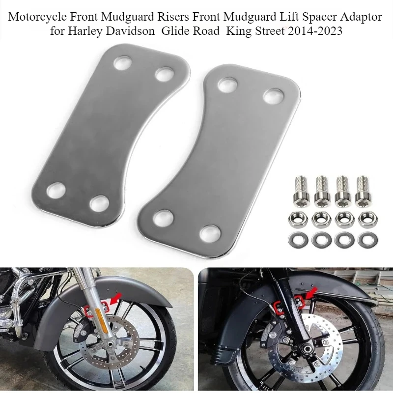 Motorcycle Front Mudguard Risers Front Mudguard Lift Spacer Adaptor for Harley Davidson Glide Road King Street 2014-2023
Motorcycle Front Mudguard Risers Front Mudguard Lift Spacer Adaptor for Harley Davidson Glide Road King Street 2014-2023